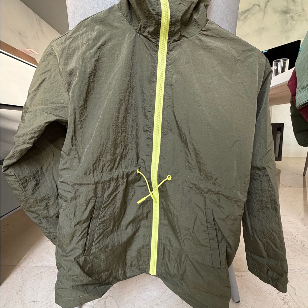 Forever 21 Kids Olive Green Jacket with Neon Yellow Accents